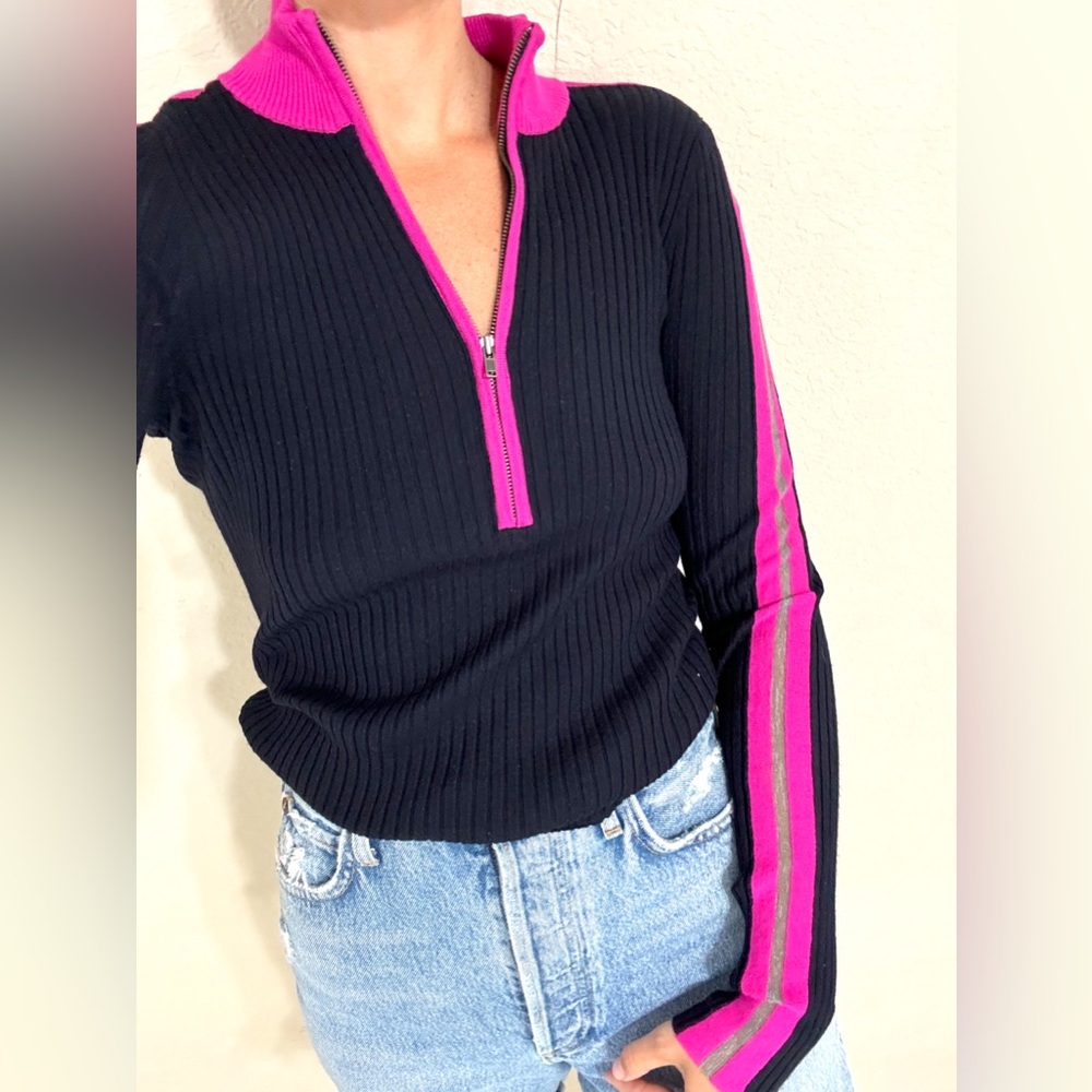 Bailey 44 Ribbed Quarter Zip Ribbed Sweater - Picture 7 of 11